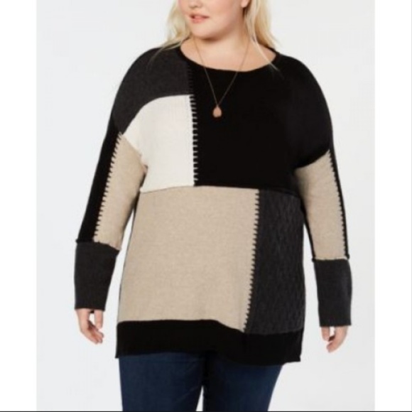 Style & Co. Sweaters - 🦋Style & Co Macy's Plus Tunic Patchwork Sweater